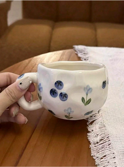 Blueberry Round Ceramic Mug