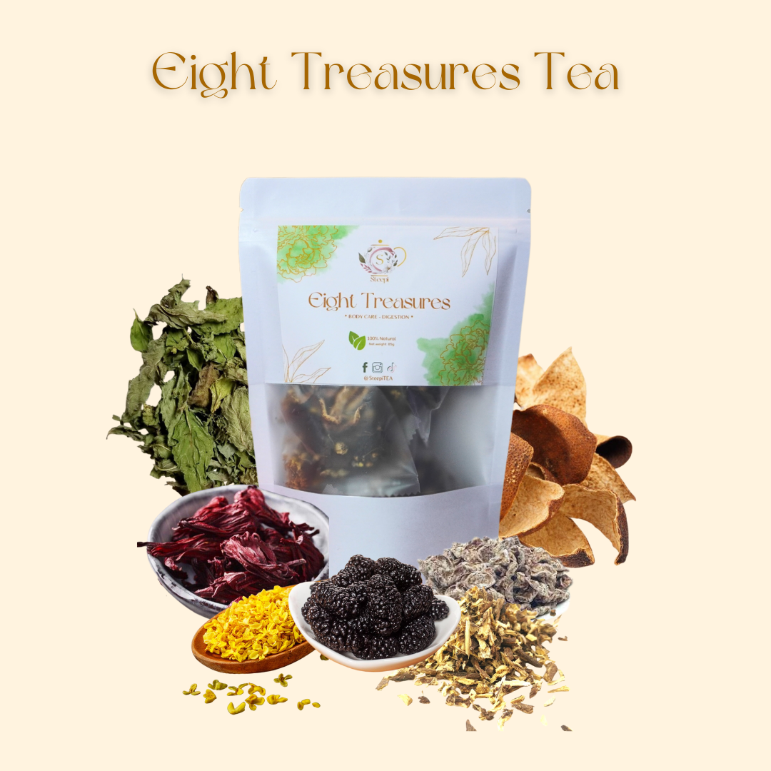 Eight Treasures - Eight-Spice Herbal Tea - Digest, Cooling (Smokey + Sour Taste)