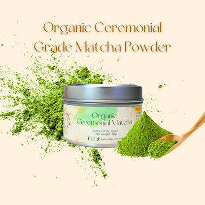 Steepi Organic Japanese Matcha - Ceremonial Grade Green Tea Powder